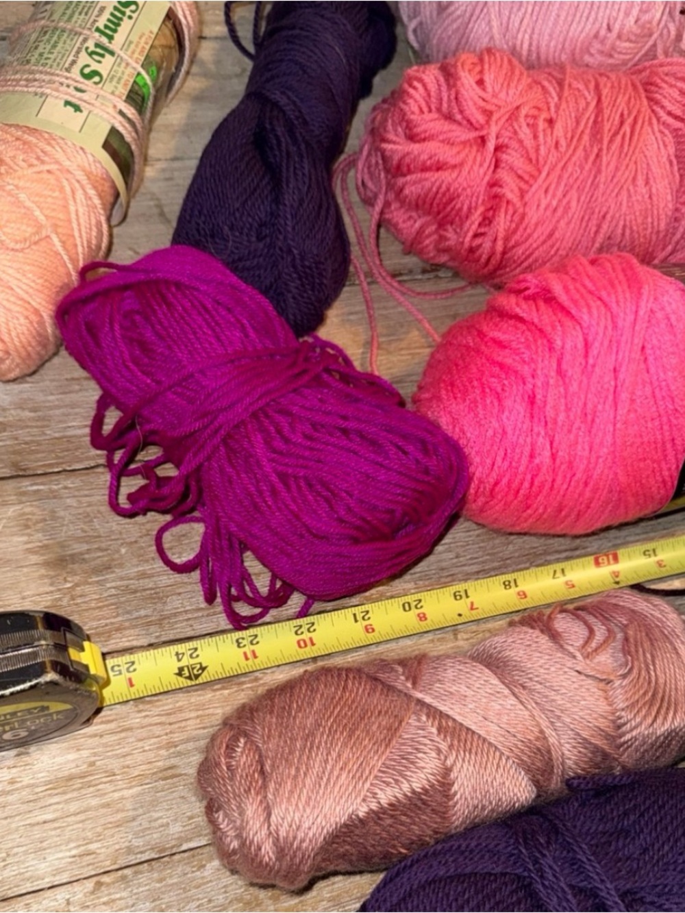 Assorted Pink & Purple Yarn Skeins